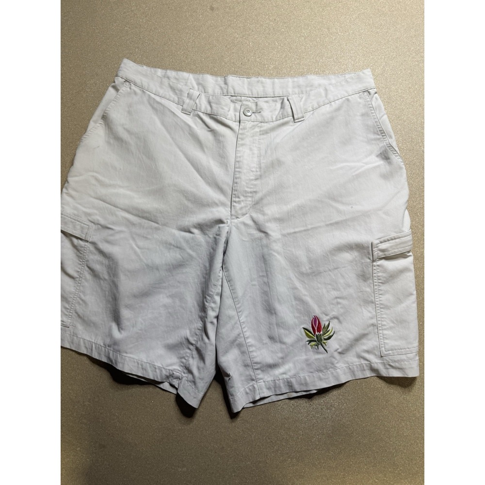 Patagonia Men's REAR Embroider Flower Outdoor Biege Hiking Shorts Size 40 VTG